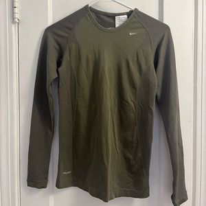 Nike Dry Fit long sleeve top army green